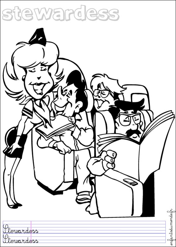 coloriage hotesse 1